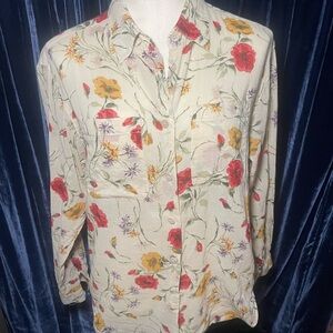 Women’s Vintage Liz Sport - Liz Claiborne Floral Button Down 100% Cotton Size PM